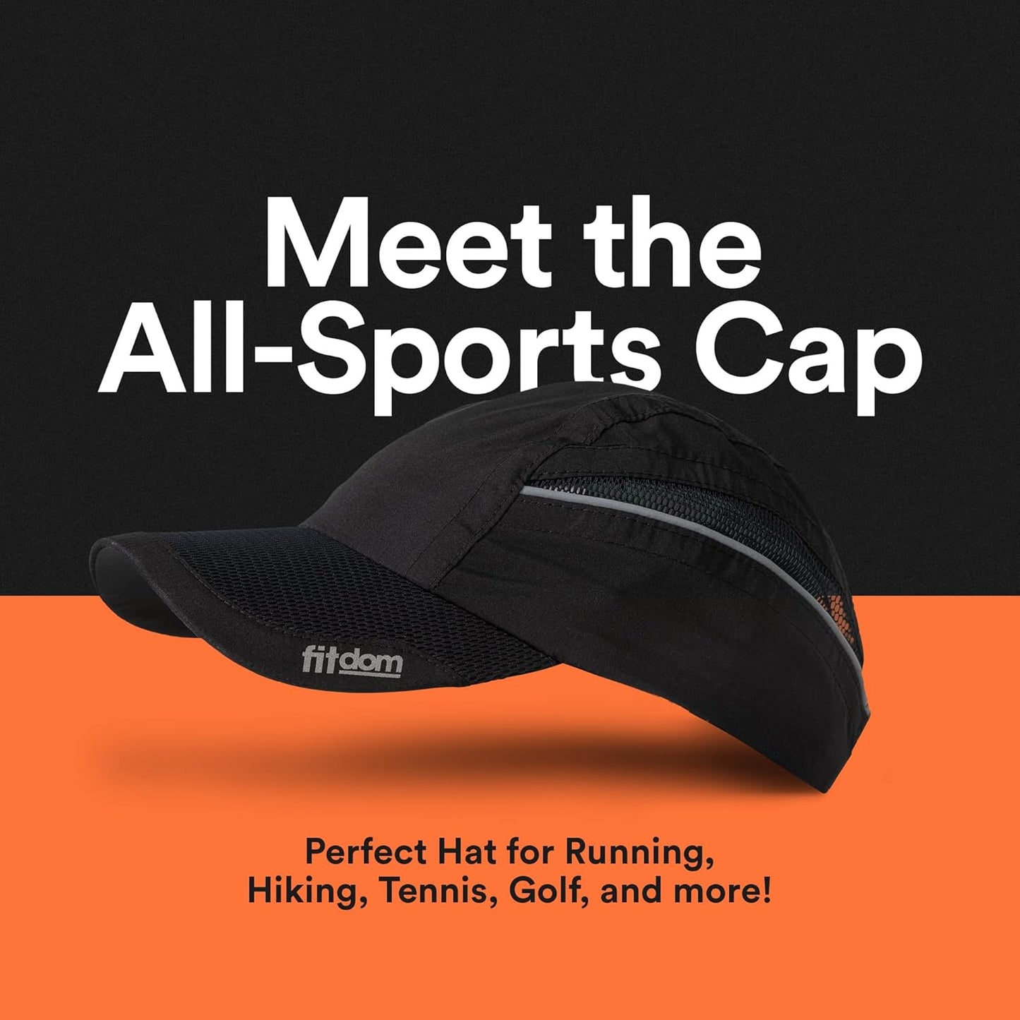 Fitdom Lightweight All Sports Cap Perfect Hat for Running, Hiking, Tennis, Golf