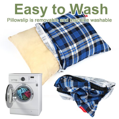 RISEPRO Outdoor Camping Pillow Lightweight, Compressible, Flannel Travel Pillow Cases, Washable Removable Pillow Cover Camping and Backpacking Blue