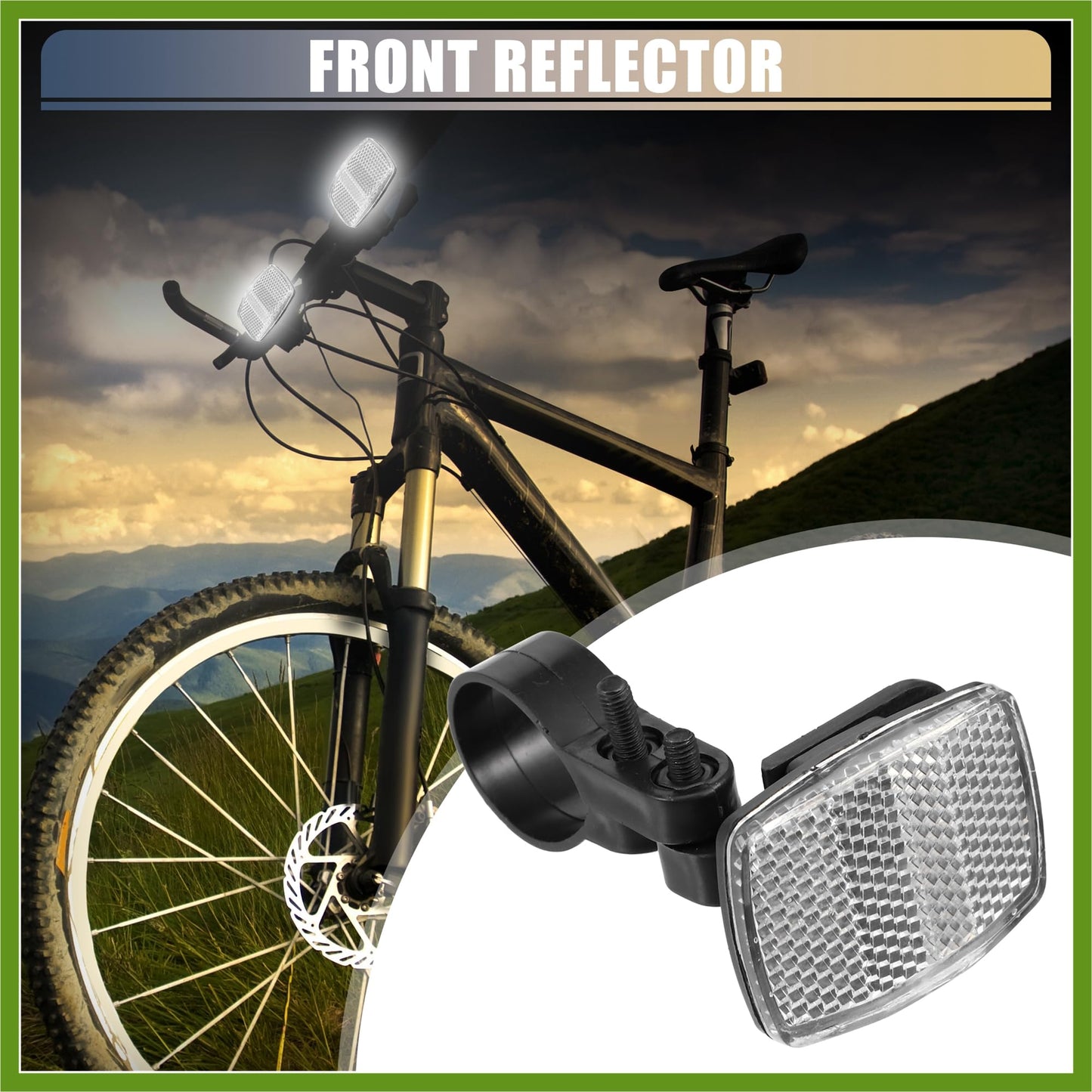 HOPESPANNER 10pcs Bicycle Front Rear Reflector Kit Mountain Bike Safety Warning Reflectors for Handlebar Seatpost and Night Cycling Red and White Replace Parts Vehicle Components