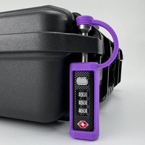 TSA Approved Locks for Gun Case, Combo Lock Traveling Hand Gun Carrying Case Lock, Hard Pistol Cases Padlocks, Tactical Cut-Resistant Heavy Duty TSA Travel Locks-Purple