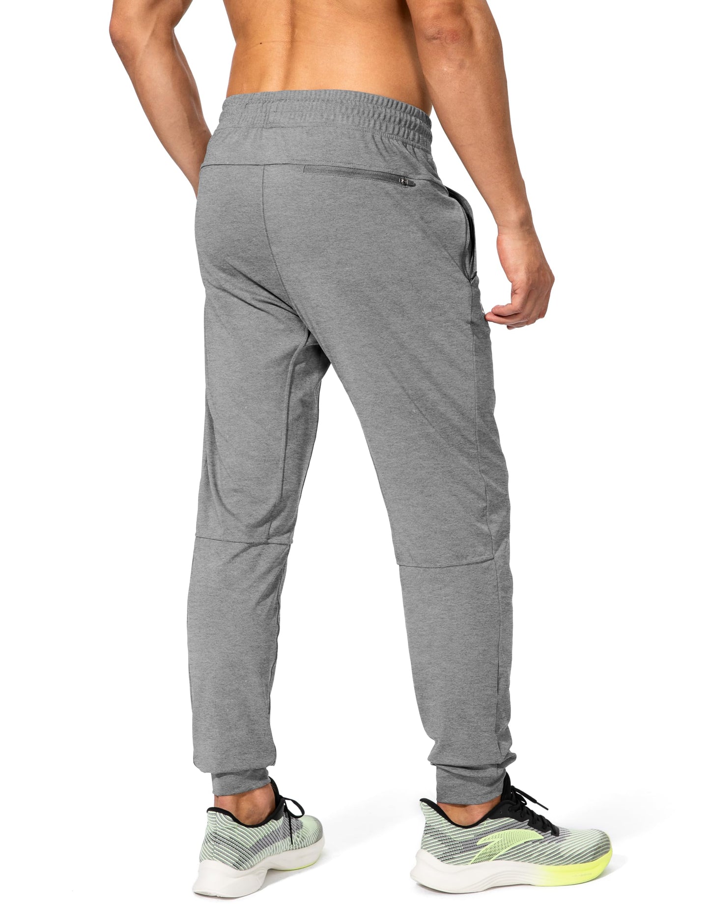 G Gradual Men's Sweatpants with Zipper Pockets Athletic Pants Traning Track Pants Joggers for Men Soccer, Running, Workout(Heathered Pitch Gray Light,S)