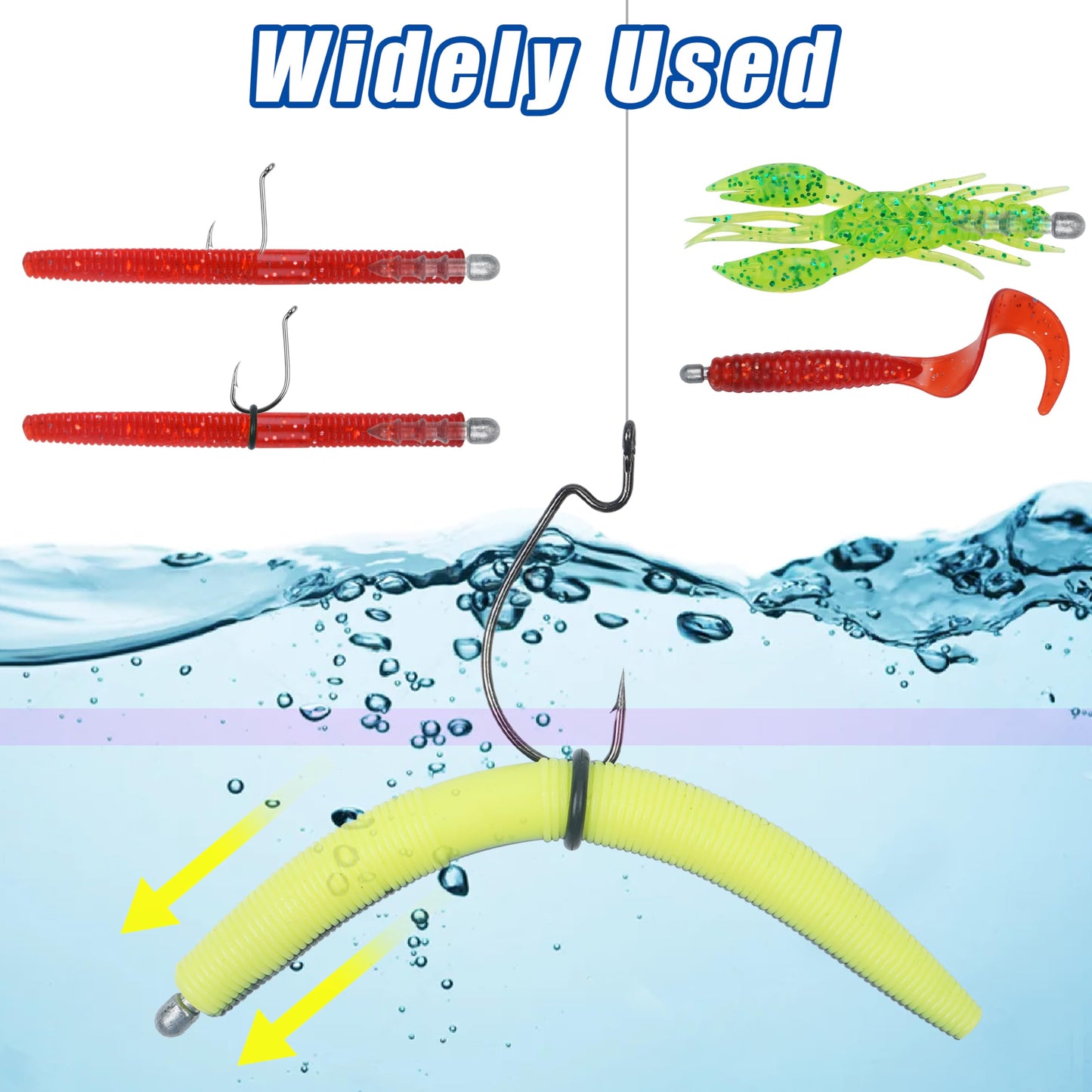 Fishing Nail Weights Kit, 70pcs Wacky Worm Weights Insert Sinkers Fishing Weights Tackle for Plastic Worms Lures Nail Sinker Weights for Wacky Rig Neko Rig Bass Fishing 4 Sizes