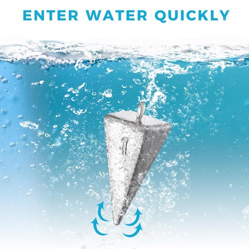 Hiboom 42 Pcs Pyramid Sinker Weights for Fishing Kit 1 oz 2 oz 3 oz 4 oz Fishing Weights Rig Freshwater Saltwater Fishing Pyramid Sinkers for Ocean Surf Fishing Gear Tackle