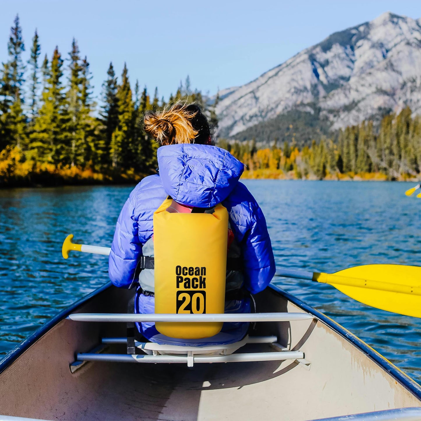 KINGS KRAFT Dry Bag Waterproof for Women Men,20L Rolled Lightweight Dry Storage Bag Backpack with Phone Case for Travel,Swimming,Boating, Kayaking,Camping & Beach,Yellow