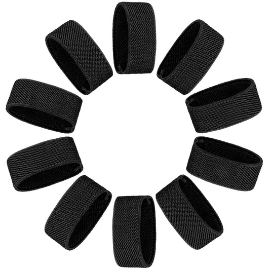 FRTKK 10 Pcs Elastic Belt Keepers Strap Organizers Web Belt Loop Stays Backpack/Harness Straps Holder Retainer Band for 1.5" -2" Wide Belts/Straps (Black)