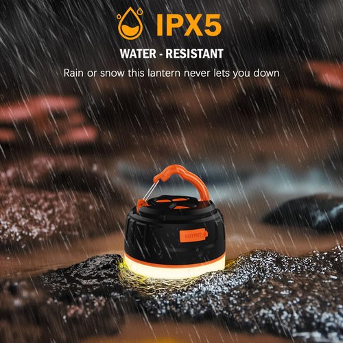 Yonktoo Rechargeable LED Camping Lantern 1000LM, 300H Runtime, 6400mAh, IPX5 Waterproof Tent Light for Camping, Hiking, Power Outages, Home, Emergency Use - Standard Edition,Orange