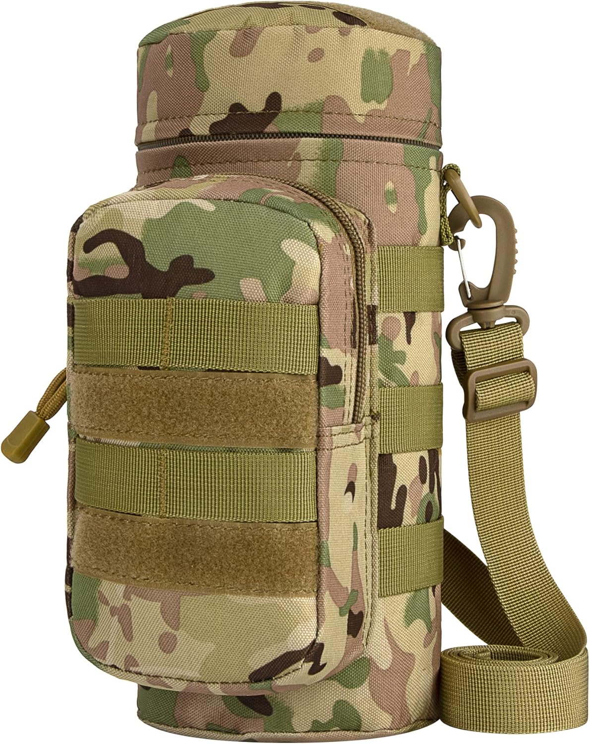 IronSeals Tactical Molle Water Bottle Holder Pouch Hydration Carrier Bag with Detachable Shoulder Strap