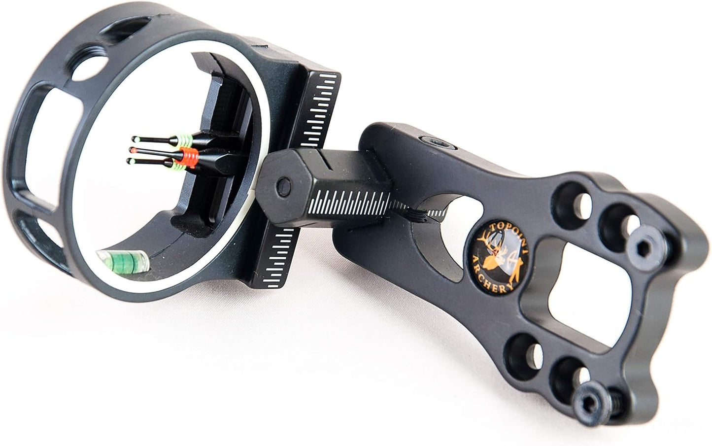 TOPOINT ARCHERY 3 Pin Bow Sight - Fiber, Brass Pin, Aluminum Machined - Right and Left Handed