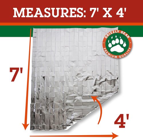 Emergency Mylar Blanket 4 Pack- 7' x 4' 1/3" Thermal Weatherproof Survival Gear- Durable Tearproof Prepper Supplies