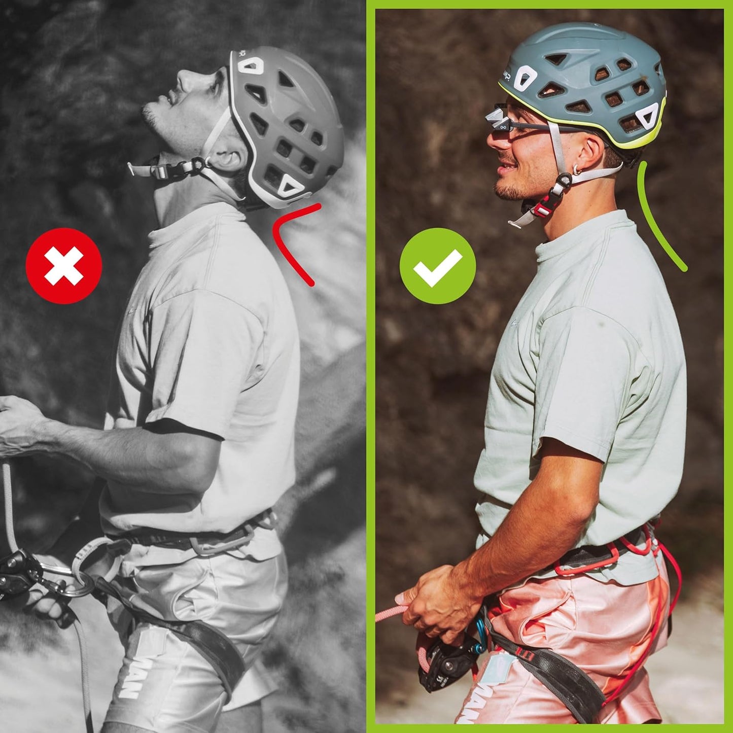 YY Vertical Belay Glasses - Hands-Free Climbing Safety Gear for Rock Climbers