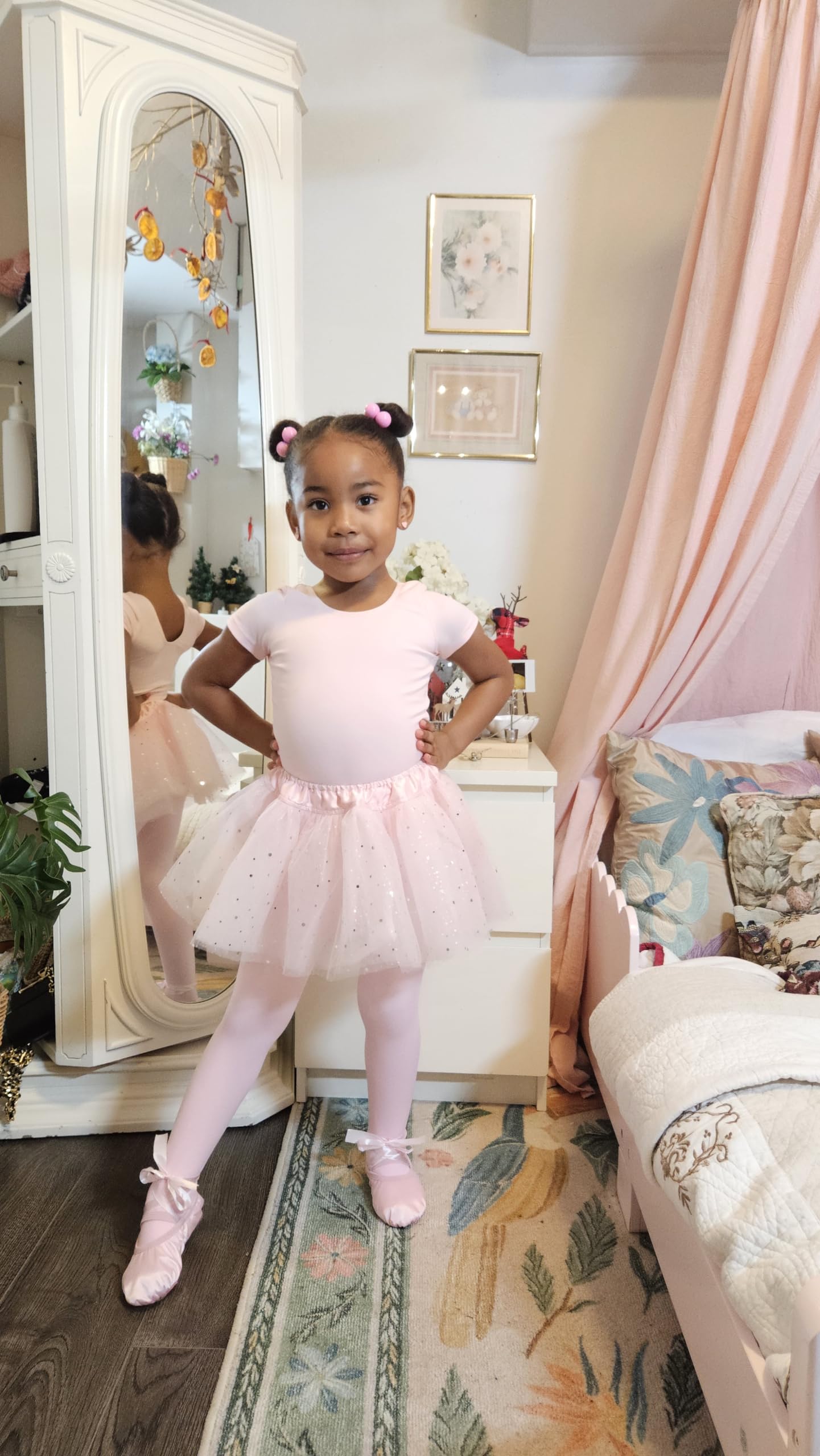 Stelle Girls' Ultra Soft Pro Dance Tight/Ballet Footed Tight(Toddler/Little Kid/Big Kid),3BP,L