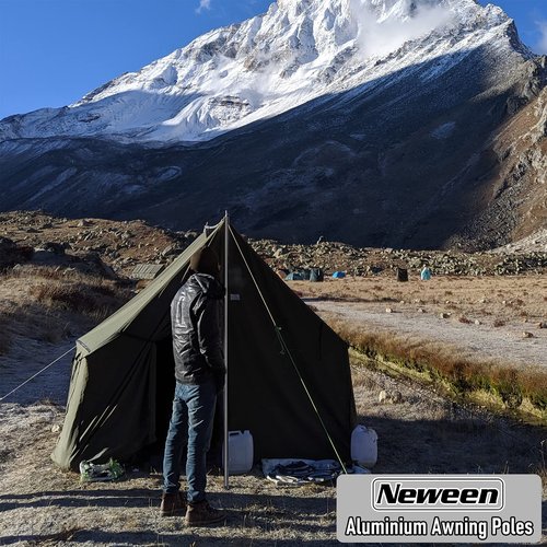 Neween Tent Poles for Tarp Adjustable Camping Tarp Poles Set of 2, 76in Lightweight Collapsible Tent Pole with a Diameter of 0.6in for Backpacking Hiking Awning Canopy Rain Fly Shelter (Black)