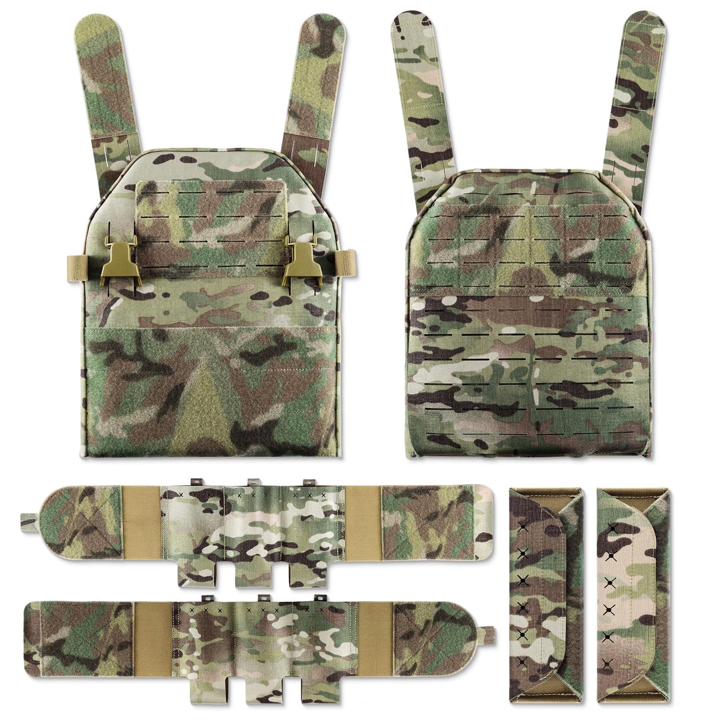 ACE TAC LPPC V.2 Tactical Vest, Low-Profile Vest, Modular, Placard Compatible, Made from 1000D Nylon Laminates MultiCam (MultiCam)