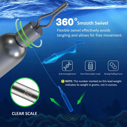 CAMATET 50pcs Lead Fishing Weights Sinkers, Small Drop Shot Weights with Barrel Swivels,1/8 oz Fishing Sinker for Saltwater Freshwater Fishing, Pencil Weight Sinkers for Bass Catfish Fishing