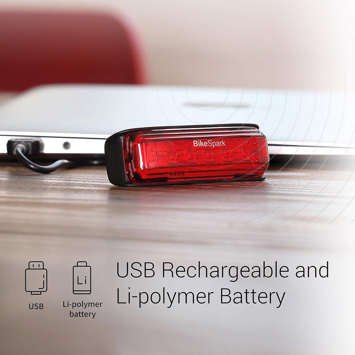 Auto-Sensing Rear Light G2 -Super Bright LED Bike Tail Light - Auto On/Off & Deceleration Flash by Motion Sensing - USB Rechargeable - IPX5 - Made in Taiwan