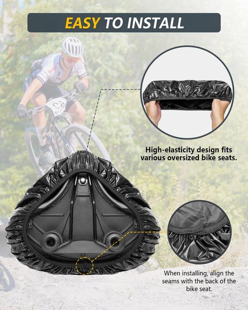 Wide Bike Seat Cover Waterproof 14"W * 11.5"L for YLG Large Seats, 2Pack Large Waterproof Bicycle Seat Cover, XXL Oversized Bike Seat Rain Cover, Sun & Dust Protector, Washable Bike Seat Cushion Cover
