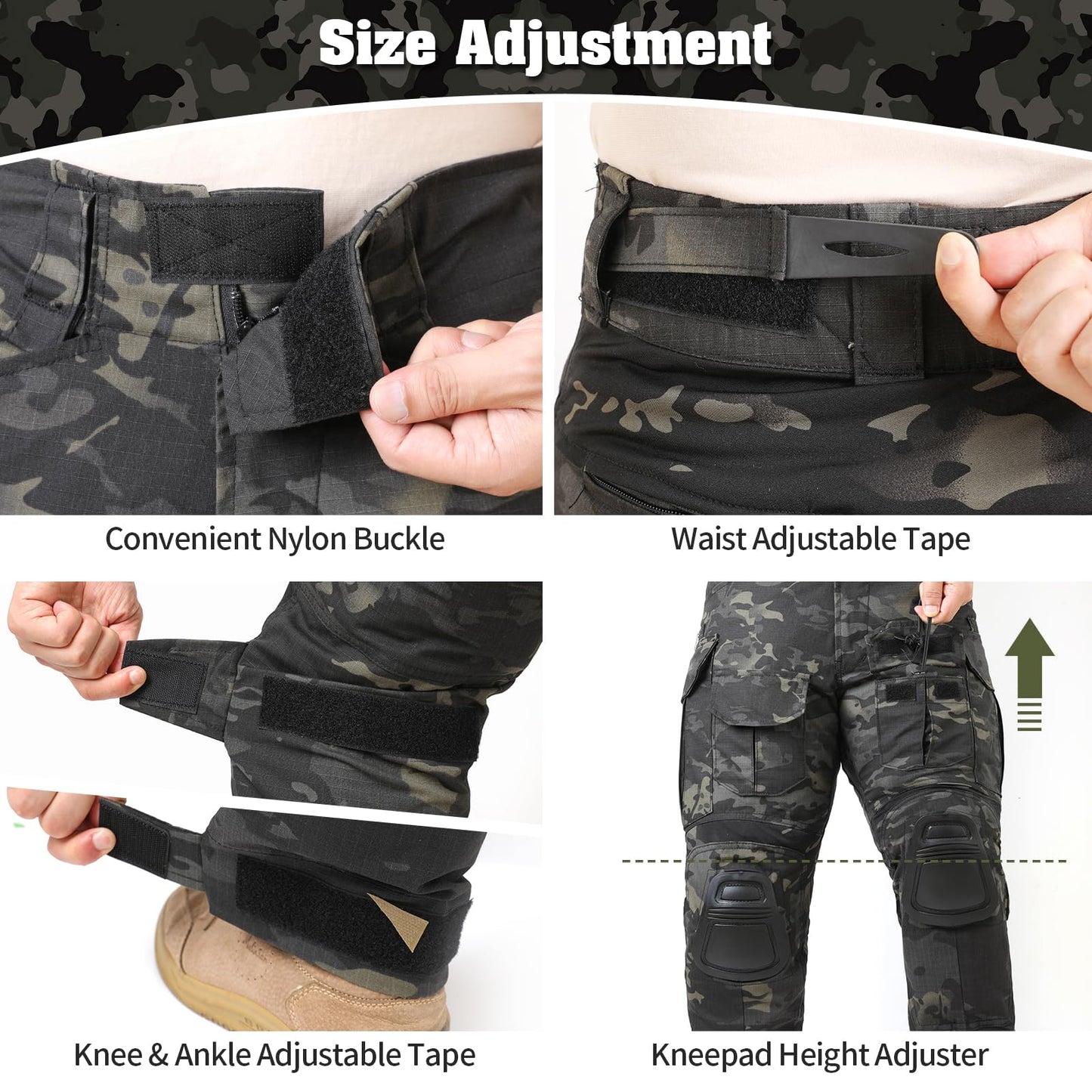 G3 Combat Pant, Men's Military Tactical Camouflage Clothing, Multi-Pocket Rip-Stop Hunting Hiking Paintball MCBK V2 34W/32L