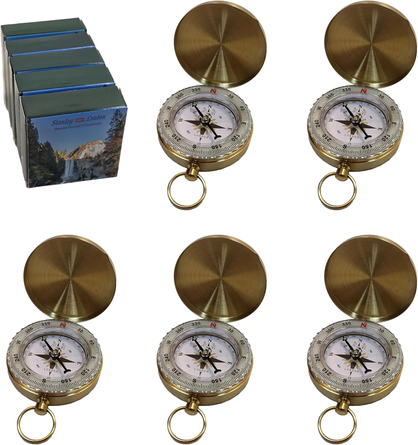 Glow in The Dark Brass Pocket Compass – Waterproof Navigation Tool for Camping, Hiking, Backpacking, Orienteering, Hunting, Survival Gear, Outdoor Safety & Adventure Gift