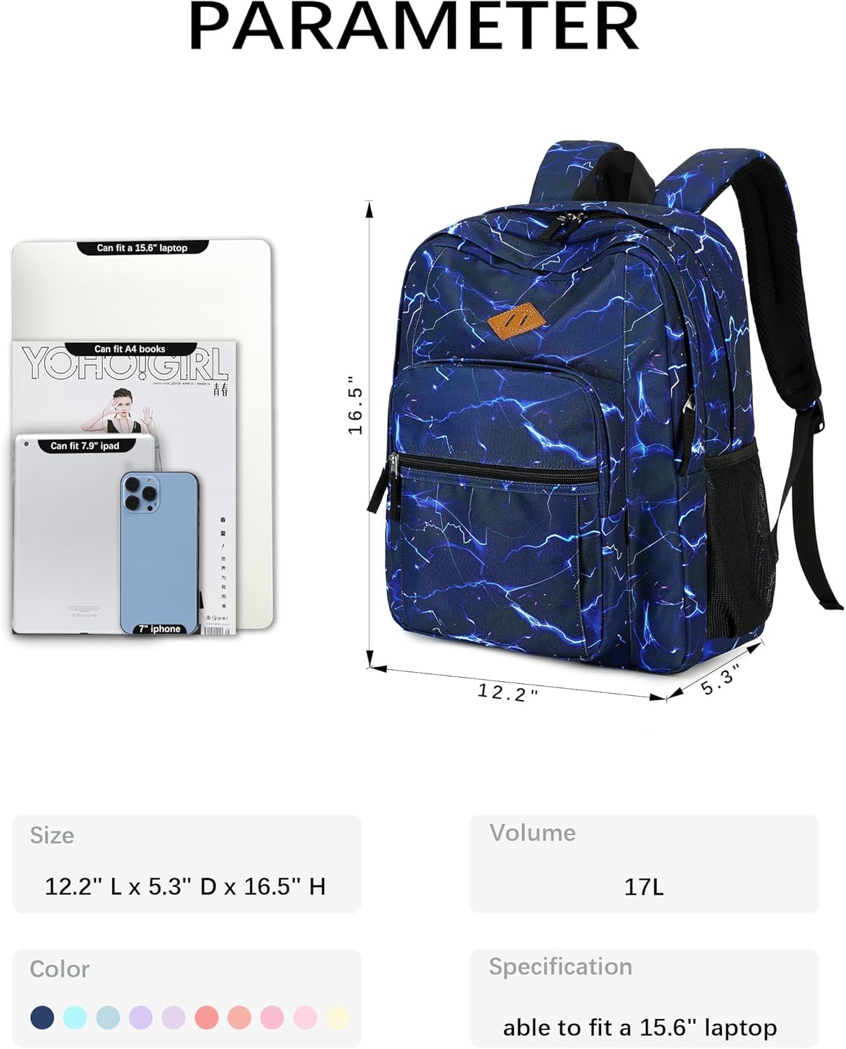 abshoo Classical Basic Travel Backpack For School Water Resistant Bookbag