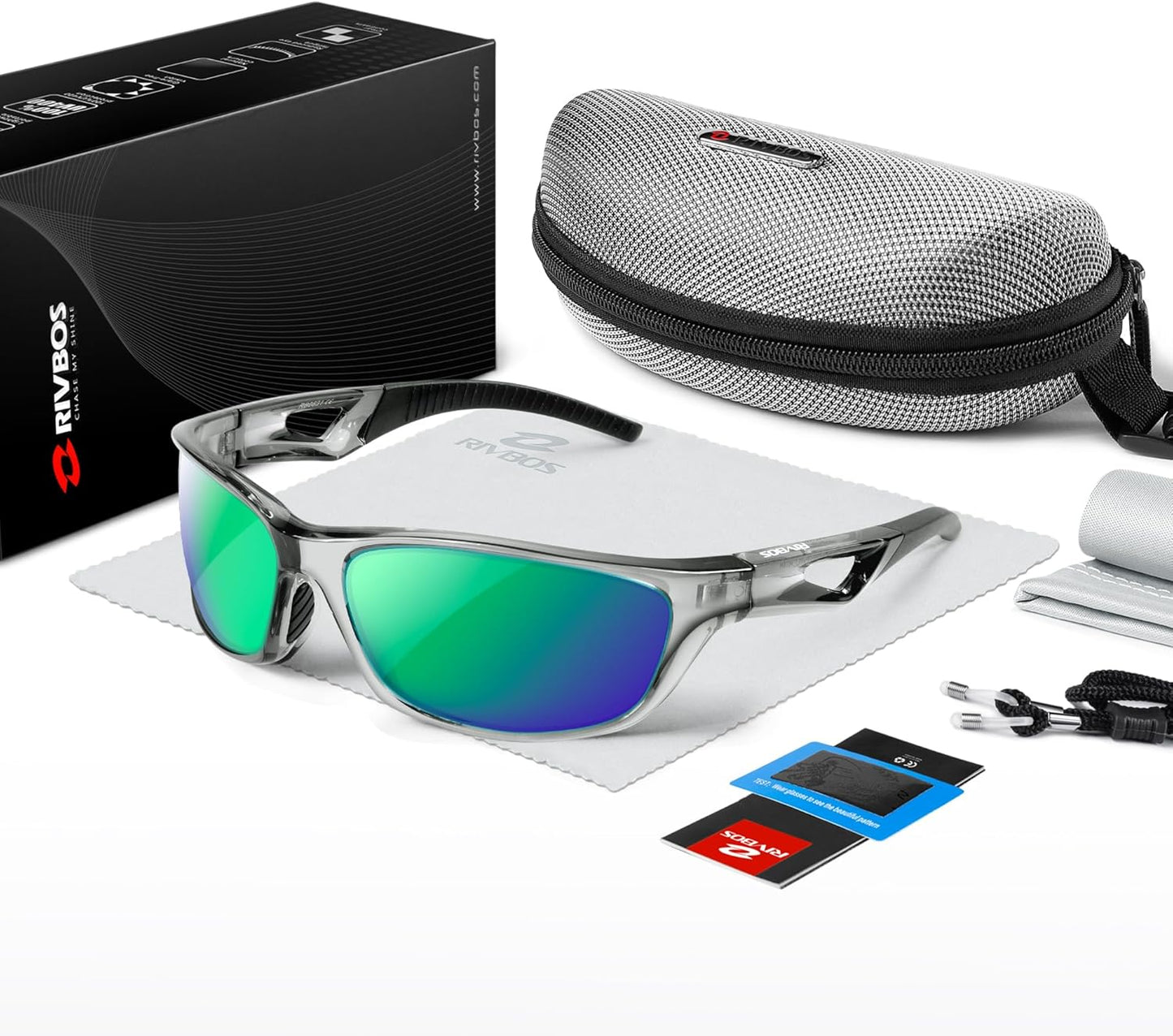 RIVBOS Polarized Sports Sunglasses for Men & Women - TR90 Frame for Cycling, Fishing, Running