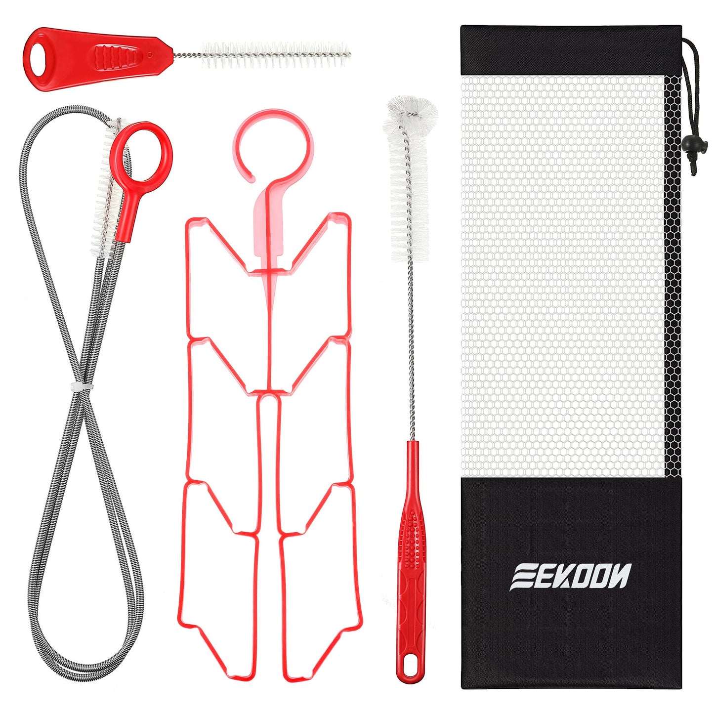 Feekoon Reservoir Hydration Bladder Cleaning Kit, Water Bladders Cleaner Set Includes Brushes, Drying Collapsible Frame and Carrying Bag, Water Reservoir Cleaning Tools for Hydration Backpack(1 Set)