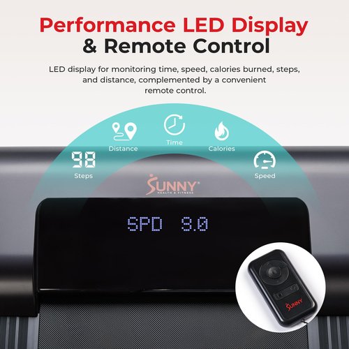 Sunny Health & Fitness Smart Slim Treadmill, Under Desk/Office, Walking Pad with Arm Exerciser Trekking Poles, Full Body Workout and Optional SunnyFit® App Enhanced Bluetooth Connectivity – SF-T723007