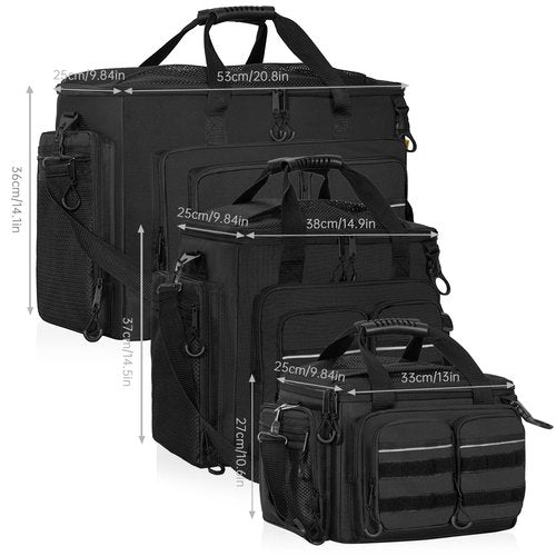 LASUK Fishing Tackle Bag, 600D Water-Resistant Soft Tackle Box Case, Fishing Gear Storage Bag for Saltwater or Freshwater Fishing Gear, Waterproof Bottom