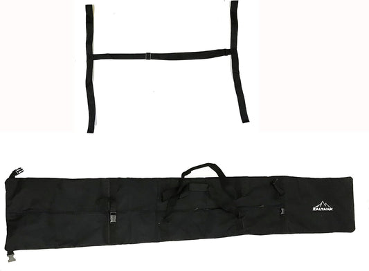 ZALTANA Padded SKI Carrier Bag Rack Holds & 1-1/2" Ski Shoulder Carrier Lash Handle Straps Combo SKB18
