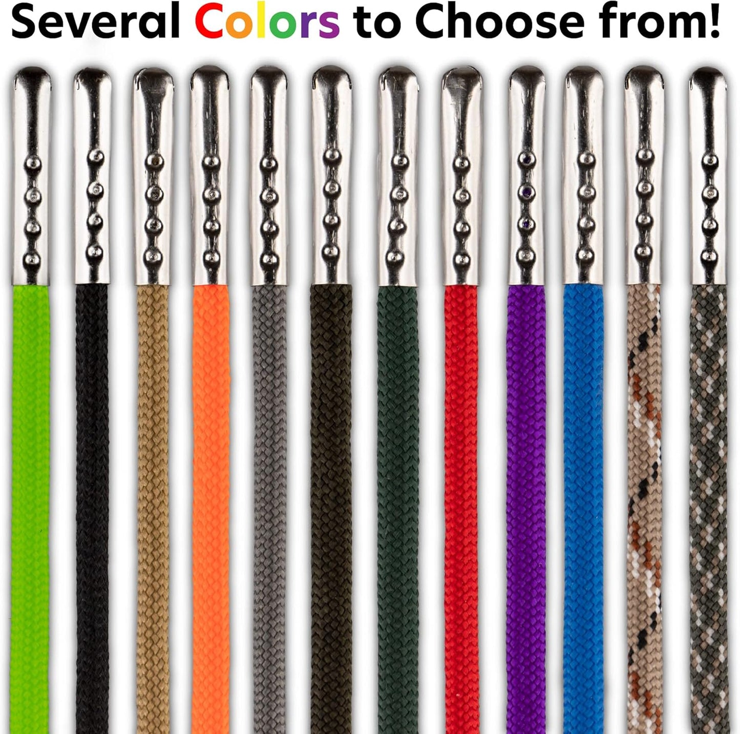 550 Paracord Boot Laces – Paracord Planet Milspec Paracord Boot Lace – Available in 52 and 72 Inch Lengths (72 Inch, Black)