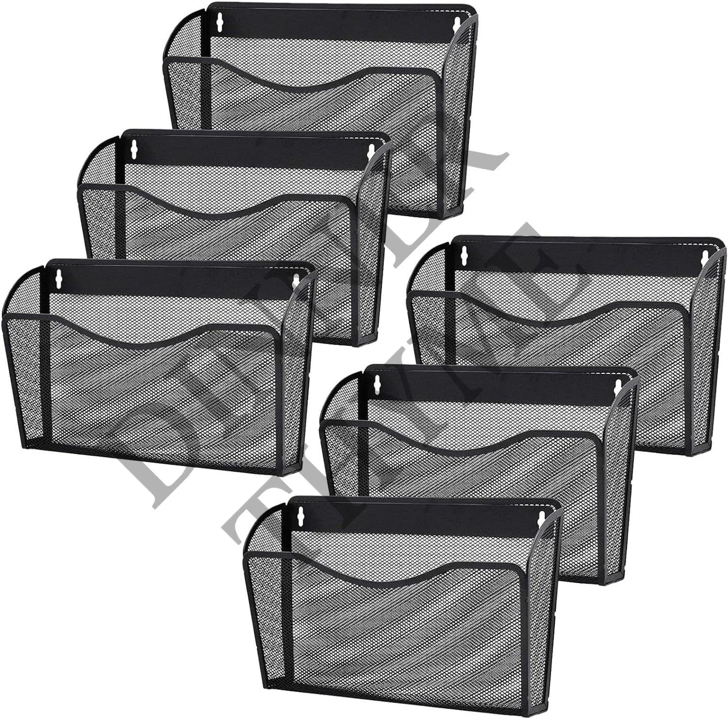 for 6 Pack Wall File Organizer, Mesh Hanging Metal Vertical Wall Mounted File Holder
