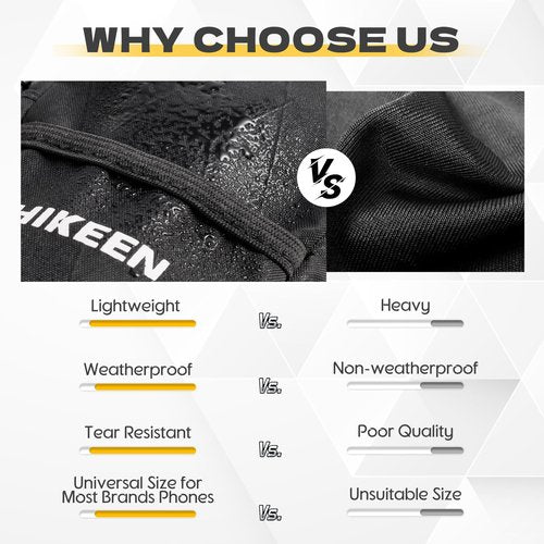 Hikeen X-Pac Backpack Strap Pouch for Smartphone, Weatherproof Durable Tactical Molle Phone Pouch with Carabiner, Molle Backpack Phone Holder Fit Outdoor/Hiking/Climbing-1pcs