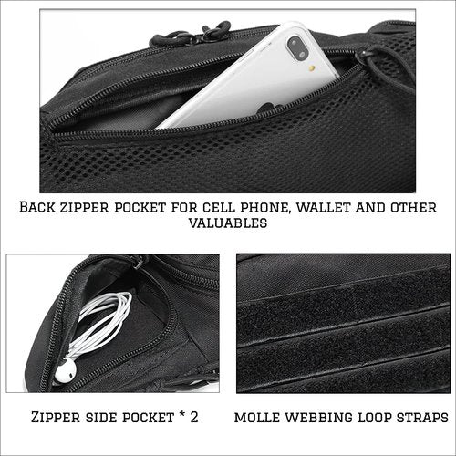 PISCORUSH Tactical Fanny Pack Carry Pistol Pouch Handgun Holster Waist Gun Bag Tactical Waist Bag Molle EDC Pouch Fits 1911, Glock (Army Green)