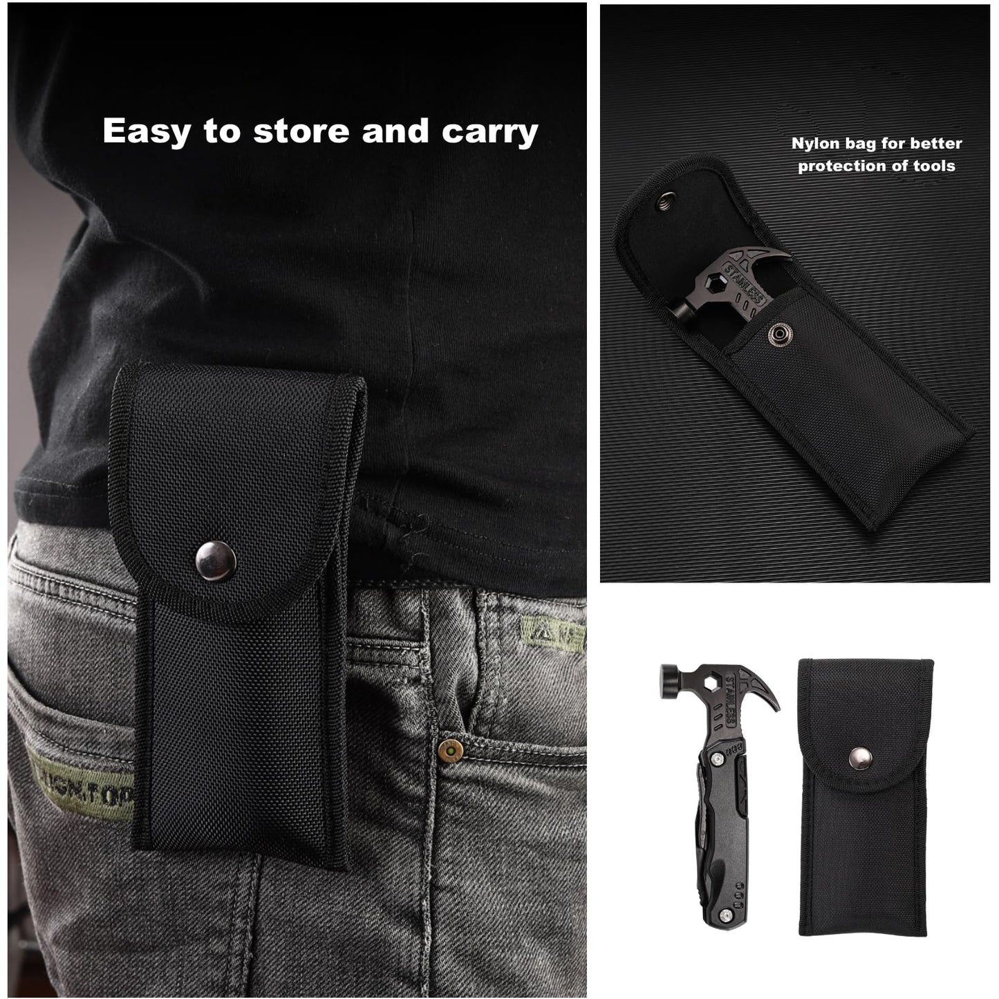 GCFTIFF All in One Survival Tools Hammer Multitool, Camping Hunting Hiking Presents,Cool Gadgets for Boyfriend Husband Grandpa Women Birthday Valentines