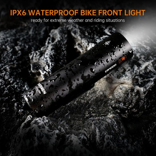 RAVEMEN CR1000 Bike Light 1000 Lumens with T-Shaped Beam for Night Riding, Bike Front Light with IPX6 Waterproof Aluminum Housing, Rubber Strap Mount