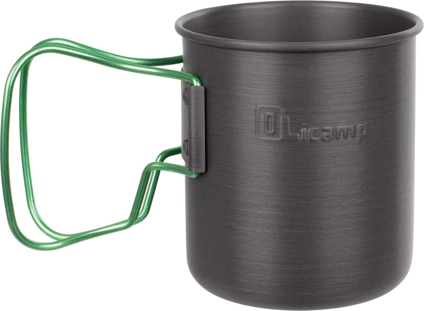 Olicamp Space Saver Camping Mug with Colored Grip, Nests Nalgene Bottle Inside, Lightweight and Compact, Perfect for Camping and Backpacking, Black