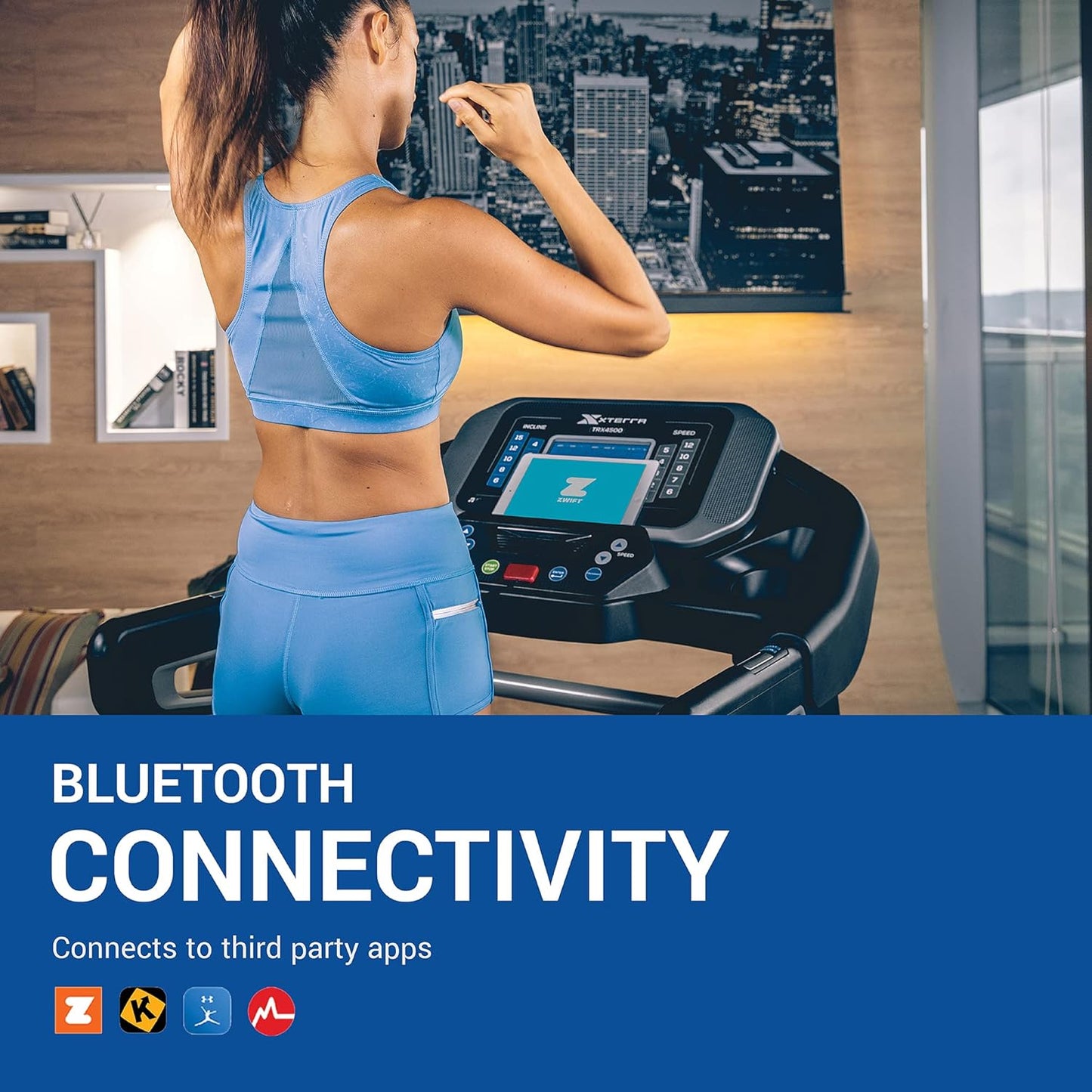 XTERRA Fitness Sport Series Premium Folding Smart Treadmill, Handlebar Speed and Incline Controls, Large XTRASoft Cushioned Running Deck, Built-in FTMS-Enabled Bluetooth with XTERRA+ Fitness App