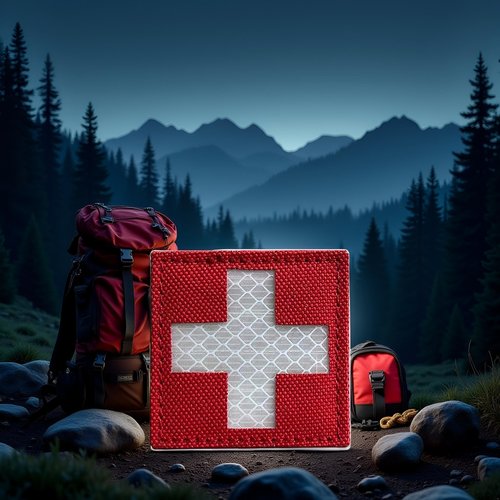 Red Bottom White Reflective Medic Patches Tactical Medical Patches Hook-Fastener Backing Cross Medical Rescue Ir Chapter Reflective Pack Tactical Bag Accessories