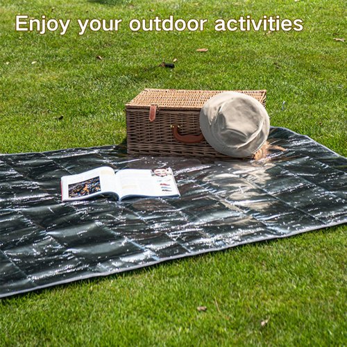 windhike Naturehike Aluminum Foil Foldable Picnic Blanket, Ultralight Ground Sheet Mat, Waterproof Camping Tarp, Foldable Sleeping Pad for Outdoor Picnic,Camping,Beaches, Storage Bag Included (L)