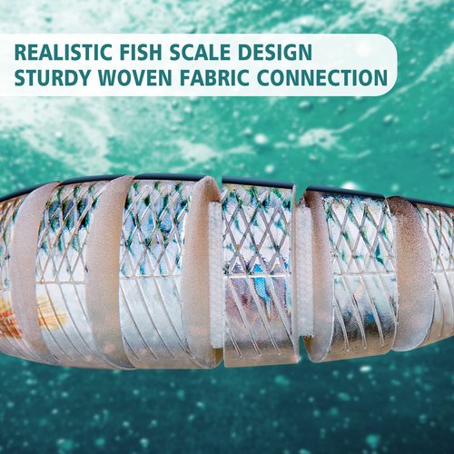 CharmYee Bass Fishing Lures with Hot Stamping Foil Designed Highly Realistic 8 Multi Jointed Swimbaits for Freshwater Saltwater Bass Trout Fishing Bait