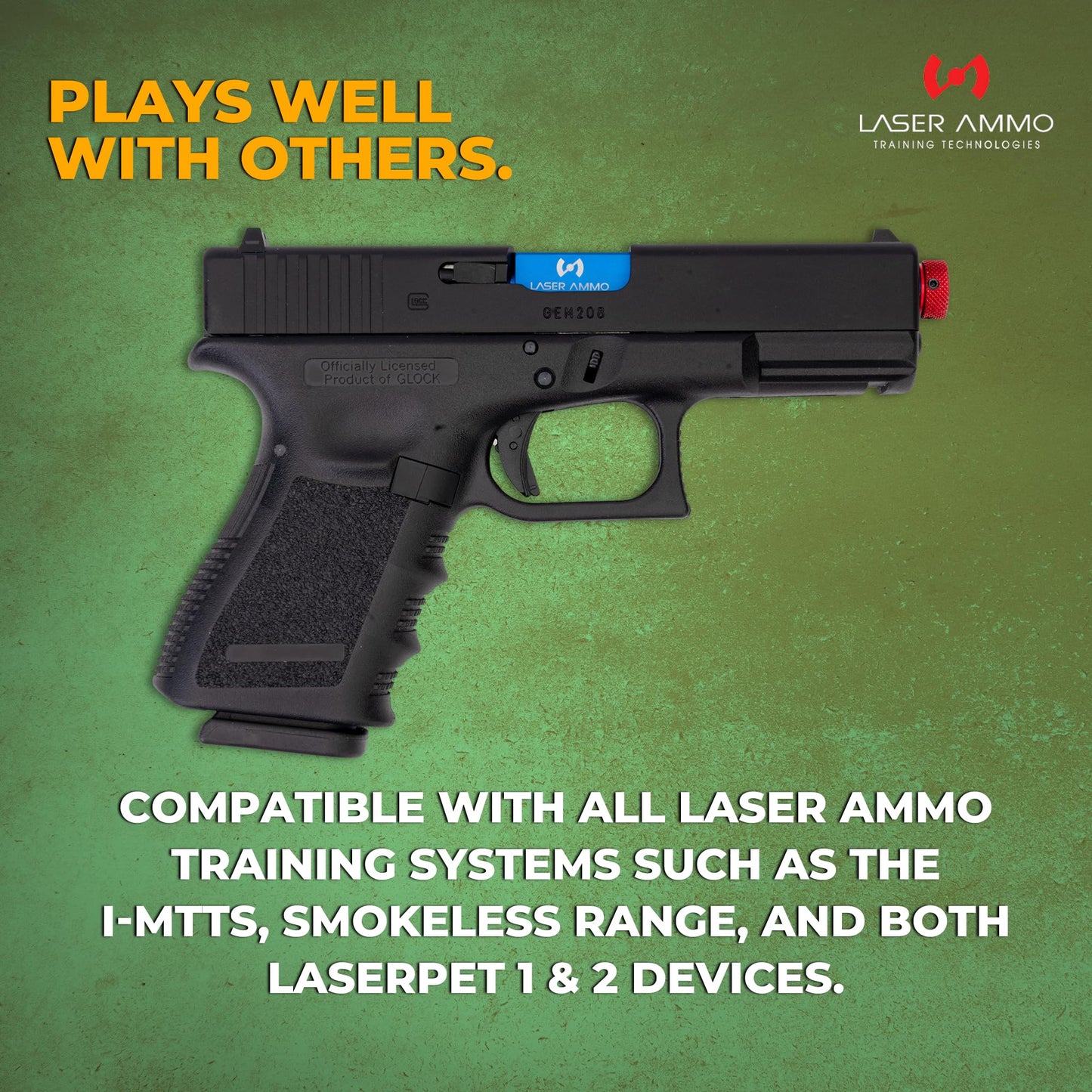 Laser Ammo Recoil Enabled SureStrike Training Laser Device (Class I, 3.5mW) for use Training Targets and Systems (Glock 19 (Red Laser))
