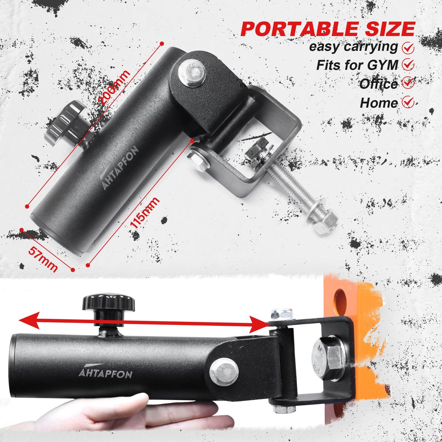 AHTAPFON T-Bar Row Landmine Attachment for Rack Mounted,Heavy Duty Row Platform for 2″ Barbell,Landmine Base-360°Rotation for 2x2"＆2x3"＆3x3" Rack