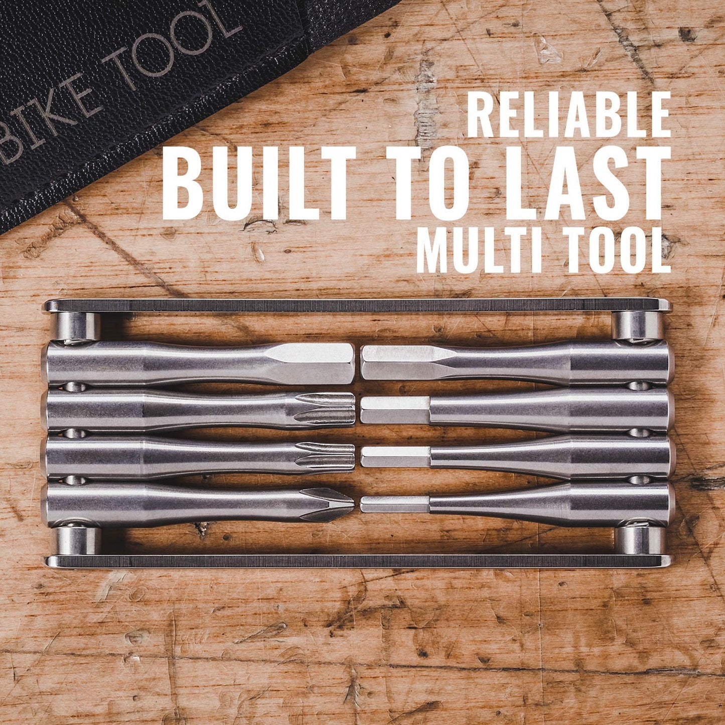 PRO BIKE TOOL Bicycle Multitool - Reliable, Compact and Lightweight Repair Kit for Road and Mountain Bikes - Strong Full Stainless Steel, No Rust, Long Leverage multi-functional Tools, Includes Bag
