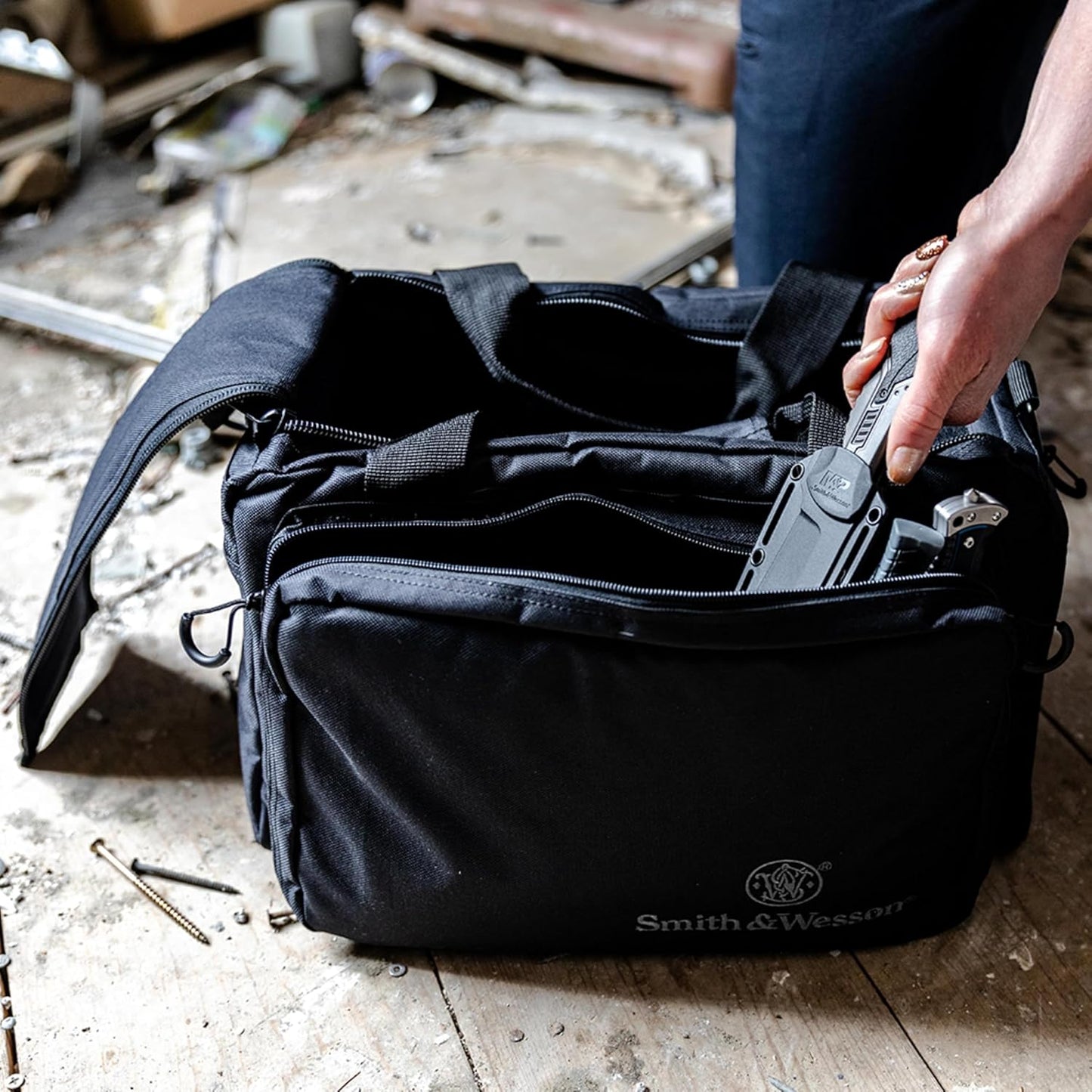 SMITH & WESSON S&W and M&P Tactical Range Bags with Weather Resistant Material for Shooting, Range, Storage and Transport