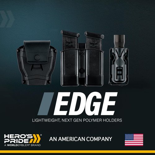 Hero's Pride Edge Handcuff Case - Removable Cover for Duty Belts Up to 2.25” Wide - Universal Fit with Dual Flexible Internal Clips - Lightweight Injection Molded Polymer