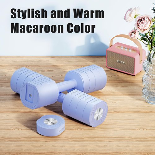 MERACH Dumbbell Set of 2, Adjustable Weight, Anti-slip Handle, Macaron Colors, Each 2.2/4.4/6.6/8.8 lbs, 4 in 1 Hand Weights for Women at Home, Blue
