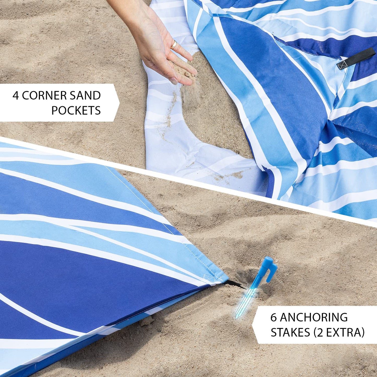 Everlasting Comfort Beach Blanket Bundle - Enjoy Sunny Days with Large, Sandproof Mats for Picnics and Beach Trips