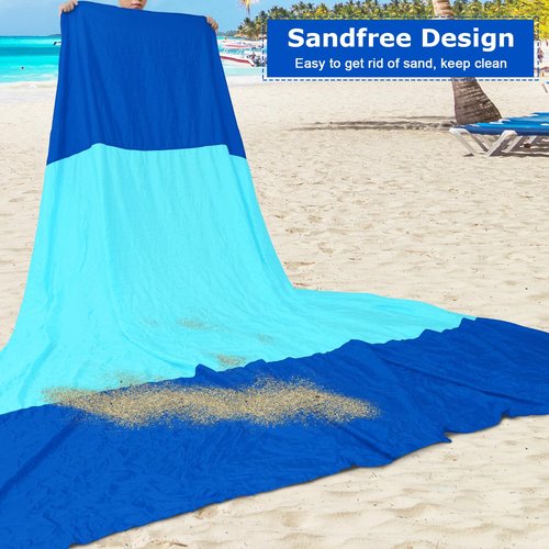 Gorich Beach Blanket Sandproof Waterproof, Extra Large 10'x9' Sand Free Beach Mat for 1-8 Adults, Lightweight & Quick Drying Picnic Mat for Outdoor Beach Travel Camping Hiking