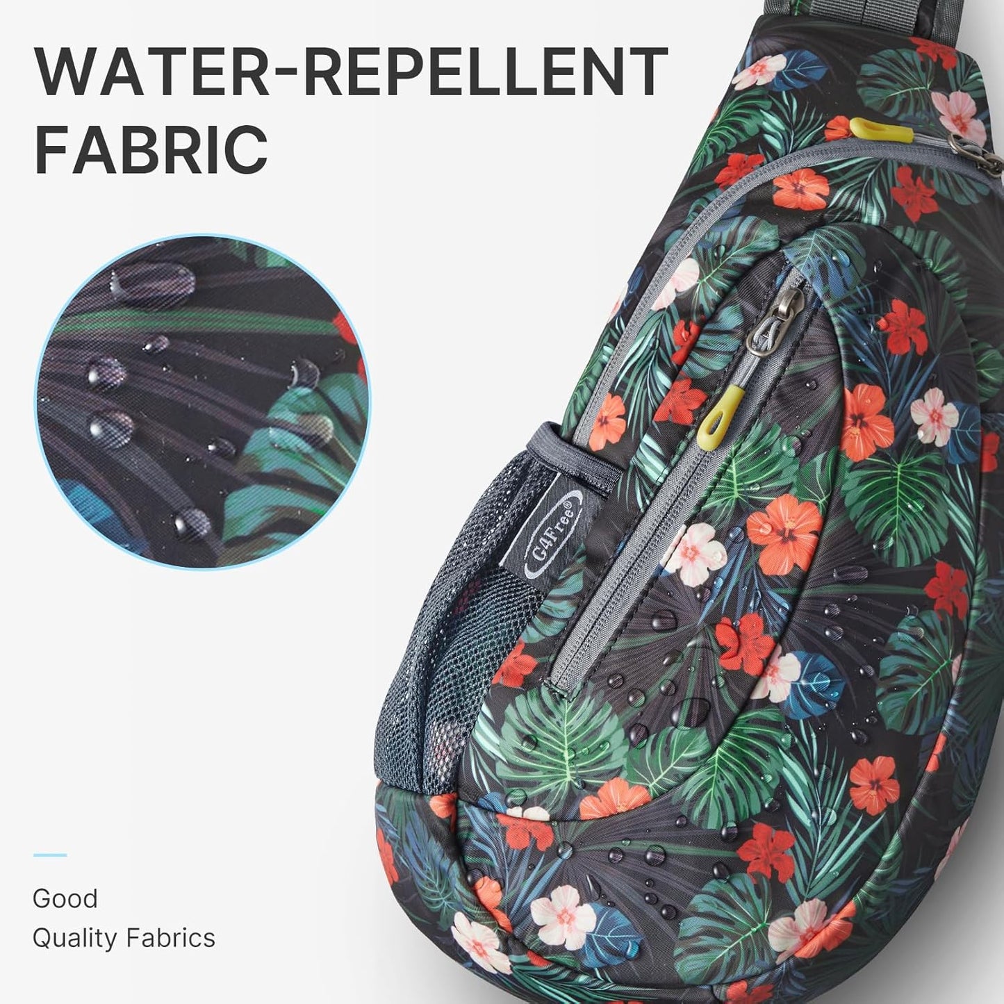 G4Free Sling Bag for Men Women, Small Crossbody Backpack Lightweight Chest Shoulder Bags for Travel, Outdoor and Sports (Black)