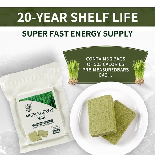 Emergency Food Ration Bars, Survival Tabs Supply for Outdoor Camping Emergency Snowstorm Earthquake Disaster Preparedness Kit with 20 years Long Self Life, Original Flavor 250g & Crops Flavor 120g