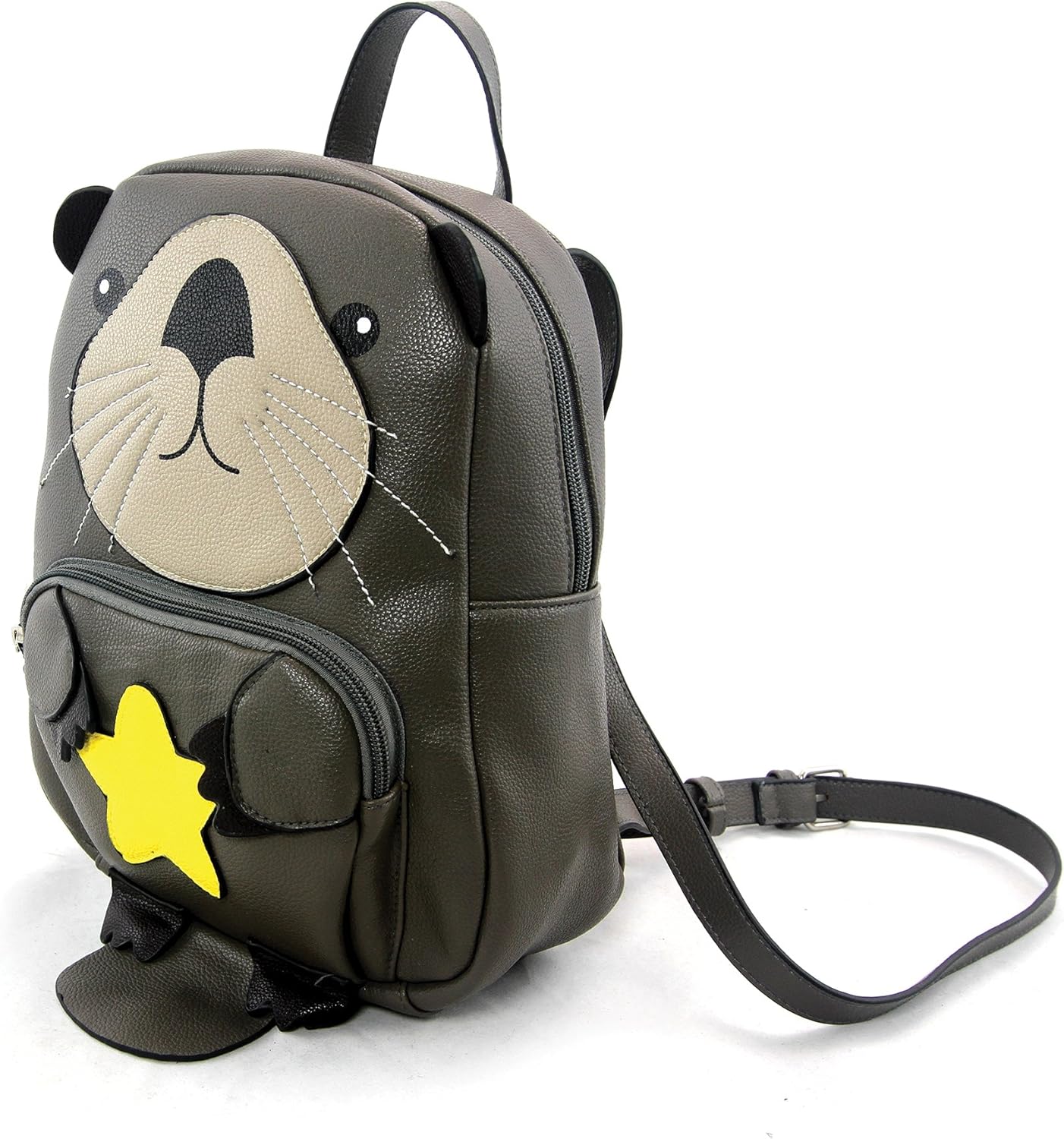 Sleepyville Critters: Mini Otter Backpack In Vinyl Material
